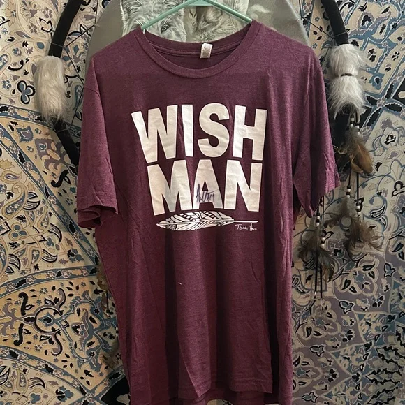 Trevor Hall Men's Burgundy Wish Man Tee - Picture 3 of 3